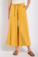 Load image into Gallery viewer, Easel Washed Terry Knit Wide Leg Pants in Mustard ON ORDER ESTIMATED ARRIVAL DECEMBER  Easel   
