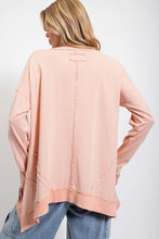 Load image into Gallery viewer, Easel Long Sleeve Sharkbite Hem Tunic in Blush Shirts &amp; Tops Easel   
