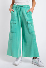Load image into Gallery viewer, Easel Feeling Good Mineral Washed Utility Pants in Atlantis Green Pants Easel   
