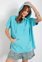 Load image into Gallery viewer, Easel Thermal Pullover Hoodie in Turquoise Top Easel   
