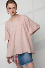 Load image into Gallery viewer, Easel Knitted Cotton Loose Fit Top in Vintage Rose Top Easel   
