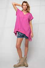 Load image into Gallery viewer, Easel Sharkbite Hem Tunic Top in Fuchsia Top Easel   
