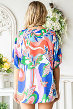 Load image into Gallery viewer, First Love Multi Colored Leaf Print Drop Shoulder Woven Top Top First Love   
