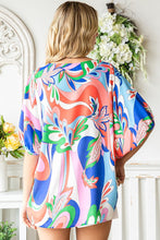 Load image into Gallery viewer, First Love Multi Colored Leaf Print Drop Shoulder Woven Top Top First Love   
