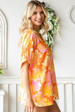 Load image into Gallery viewer, First Love Floral Print Relaxed Fit Top in Orange Multi Shirts &amp; Tops First Love   
