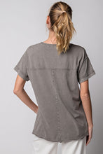 Load image into Gallery viewer, Easel Mineral Washed Cotton Jersey Top in Smoke Top Easel   
