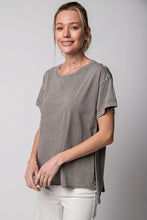 Load image into Gallery viewer, Easel Mineral Washed Cotton Jersey Top in Smoke Top Easel   
