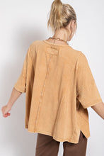Load image into Gallery viewer, Easel Mineral Washed Cotton Jersey Top in Macchiato Top Easel   
