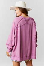Load image into Gallery viewer, Fantastic Fawn Oversized Top With Reversed Stitch Details in Orchid Top Fantastic Fawn   
