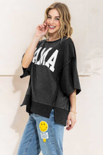 Load image into Gallery viewer, Oddi Washed Terry Knit BAMA Top in Washed Black Shirts &amp; Tops Oddi   
