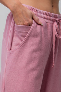 Easel Inside Out Terry Knit Pants in Dried Rose Pants Easel   