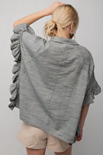 Load image into Gallery viewer, Easel Melange Cotton Linen Oversized Top in Dusty Hunter  Easel   
