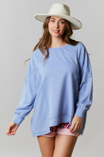 Load image into Gallery viewer, Fantastic Fawn Pull Over With Side Zipper Details in Light Blue Shirts &amp; Tops Fantastic Fawn   
