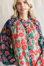 Load image into Gallery viewer, Jodifl Colorblock Flower Print Top in Blush Mix Shirts &amp; Tops Jodifl   
