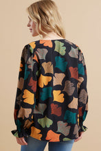 Load image into Gallery viewer, Jodifl Ginkgo Leaves Print Top in Black Shirts &amp; Tops Jodifl   
