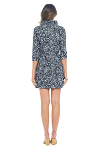 Aryeh Mixed Print Shift Dress in Black/White Dresses Aryeh   