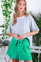 Load image into Gallery viewer, Vine &amp; Love Contrasting Colors Striped Top in Grey
