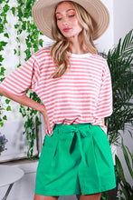 Load image into Gallery viewer, Vine &amp; Love Contrasting Colors Striped Top in Coral
