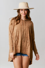 Load image into Gallery viewer, Fantastic Fawn Mineral Washed Cotton Jersey Hooded Loose Fit Top in Camel Shirts &amp; Tops Fantastic Fawn   
