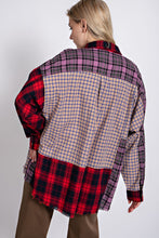 Load image into Gallery viewer, Easel Mix-n-Match Plaid Button Down Shirt in Red Shirts &amp; Tops Easel   
