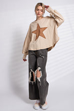 Load image into Gallery viewer, Easel Suede Patch Cotton Jersey Top in Natural Shirts &amp; Tops Easel   
