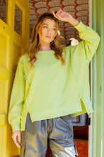 Load image into Gallery viewer, Easel Mineral Washed Pullover Top in Lime Green Shirts &amp; Tops Easel   
