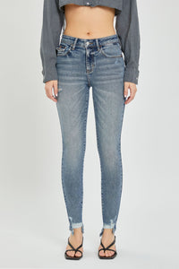 Cello Jeans Mid Rise Skinny Ankle Jeans in Tint