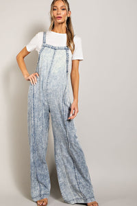 ee:some Mineral Washed Tie Dye Jumpsuit in Denim Jumpsuit eesome   