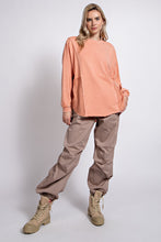 Load image into Gallery viewer, Easel Mineral Washed Tunic Top in Coral Cream Shirts &amp; Tops Easel   
