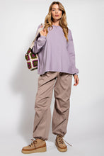 Load image into Gallery viewer, Easel Inside Out Terry Knit Top in Dusty Lilac Shirts &amp; Tops Easel   

