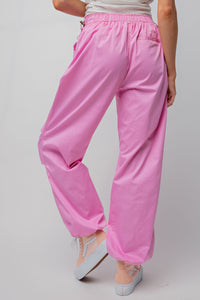 Easel Parachute Cargo Pants in Barbie Pink Pants Easel   