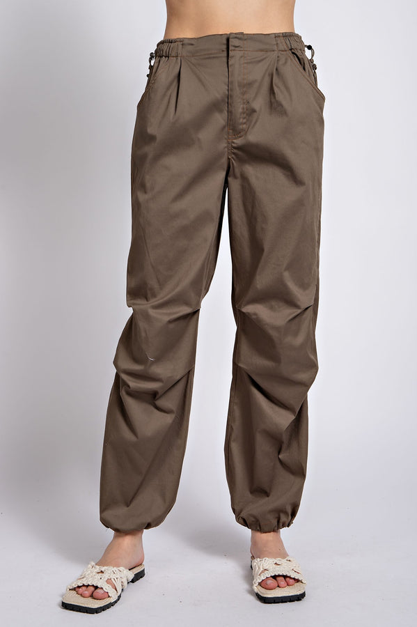 Easel Parachute Cargo Pants in Dark Olive Pants Easel   