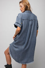 Load image into Gallery viewer, Easel Washed Denim Shirt Dress Dress Easel   
