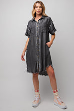 Load image into Gallery viewer, Easel Washed Black Denim Shirt Dress Dress Easel   
