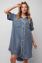 Load image into Gallery viewer, Easel Washed Denim Shirt Dress Dress Easel   
