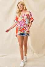 Load image into Gallery viewer, Lovely Melody Daily Diva Floral Top in Red Shirts &amp; Tops Lovely Melody   
