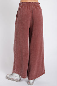 Easel Cotton Gauze Pants in Red Bean Pants Easel   