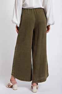 Easel Cotton Gauze Pants in Olive Pants Easel   