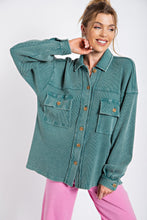 Load image into Gallery viewer, Easel Mineral Washed Thermal Top in Teal Green Shirts &amp; Tops Easel   
