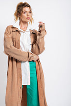 Load image into Gallery viewer, Easel Thermal Button Down Shirt Jacket or Dress in Camel Dress Easel   
