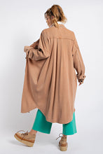 Load image into Gallery viewer, Easel Thermal Button Down Shirt Jacket or Dress in Camel Dress Easel   
