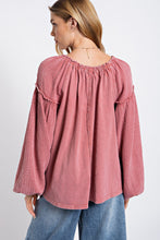 Load image into Gallery viewer, Easel Cotton Mineral Washed Top in Dried Rose Shirts &amp; Tops Easel   
