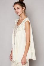 Load image into Gallery viewer, POL Open Front Sleeveless Cardigan with Pearls in Cream Cardigan POL Clothing   
