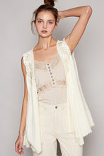 Load image into Gallery viewer, POL Open Front Sleeveless Cardigan with Pearls in Cream Cardigan POL Clothing   
