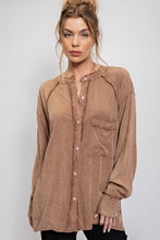 Load image into Gallery viewer, Easel Mineral Washed Tunic Shirt in Coffee  Easel   
