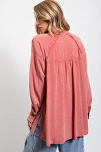 Load image into Gallery viewer, Easel Mineral Washed Tunic Shirt in Strawberry Shirts &amp; Tops Easel   
