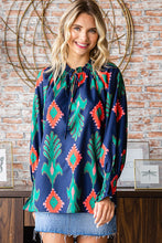Load image into Gallery viewer, First Love Abstract Print Top in Navy Shirts &amp; Tops First Love   
