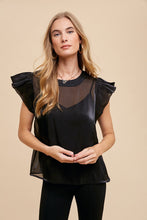 Load image into Gallery viewer, AnnieWear Glitter Shiny Top and Tank in Black Shirts &amp; Tops AnnieWear   
