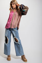 Load image into Gallery viewer, Easel Vintage Boho Printed Challis Top in Pink Shirts &amp; Tops Easel   
