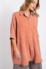 Load image into Gallery viewer, Easel Oversized Cotton Gauze Top in Coral Brick Shirts &amp; Tops Easel   
